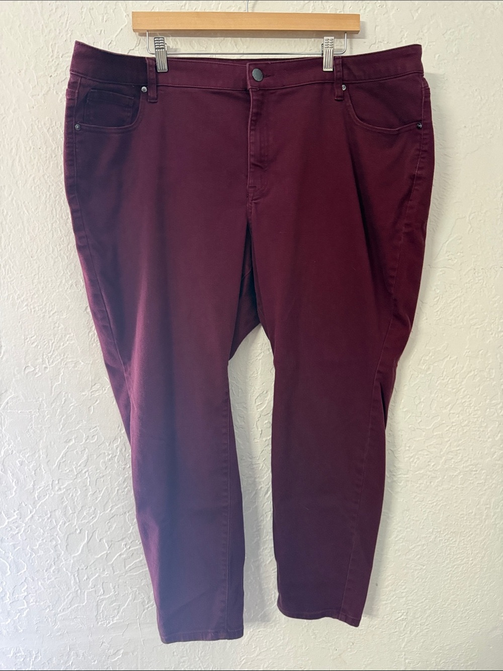 Lane Bryant Burgundy Straight-Leg Pants
